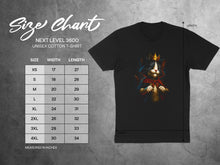 Load image into Gallery viewer, Cat in Crown T-shirt with Size Chart Graphic Tee