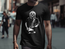 Load image into Gallery viewer, Vintage Guitarist Design Black Casual Tee Shirt