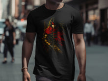 Load image into Gallery viewer, Dark Warrior with Red Cape Graphic T-Shirt