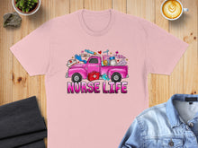 Load image into Gallery viewer, Pink truck with medical supplies and "Nurse Life" text.