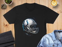 Load image into Gallery viewer, Football Helmet Graphic Black T-Shirt for Fans