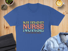 Load image into Gallery viewer, Royal blue t-shirt with "NURSE LOVE INSPIRE HEAL" text.