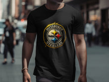 Load image into Gallery viewer, Pittsburgh Steelers Black Graphic Tee Shirt