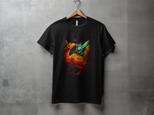 Load image into Gallery viewer, Colorful Knight Riding Bird Fantasy T-Shirt Design