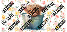 Load image into Gallery viewer, Cow in a Bucket Flowers UV DTF Wrap #74