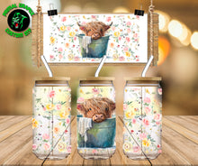 Load image into Gallery viewer, Cow in a Bucket Flowers UV DTF Wrap #74
