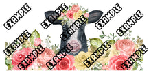 Load image into Gallery viewer, Cow with Pink Flowers UV DTF Wrap #71