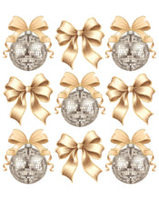 Load image into Gallery viewer, Happy New Year 2025 DTF Transfer Gold coquette bow Disco Ball HP-0003