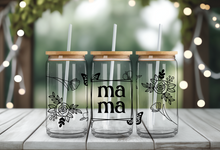 Load image into Gallery viewer, MAMA FRAME FLOWERS BLACK UV DTF Wrap