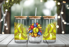 Load image into Gallery viewer, SOFTBALL FLOWER UV DTF Wrap