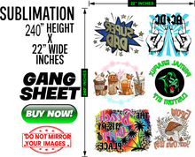Load image into Gallery viewer, Sublimation Gang Sheet Transfers 22x240
