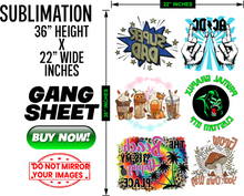 Load image into Gallery viewer, Sublimation Gang Sheet Transfers 22x36