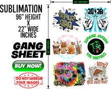 Load image into Gallery viewer, Sublimation Gang Sheet Transfers 22x96