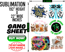 Load image into Gallery viewer, Sublimation Gang Sheet Transfers 22x192