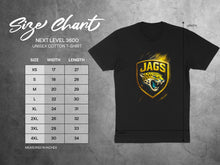 Load image into Gallery viewer, JAGS Custom Graphic Print T-shirt with Size Chart