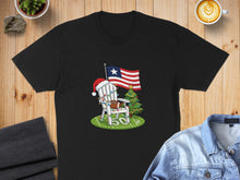 Load image into Gallery viewer, Christmas Chair with Flag and Tree Graphic T-Shirt