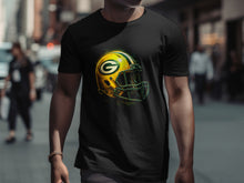 Load image into Gallery viewer, Green Bay Helmet Graphic Black T-Shirt Product