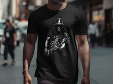 Load image into Gallery viewer, Iconic Rock Guitarist Black Graphic T-Shirt