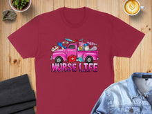Load image into Gallery viewer, Pink truck loaded with medical supplies with text "NURSE LIFE".