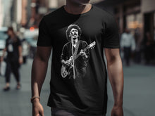 Load image into Gallery viewer, Black T-Shirt with Guitarist on Stage Printed Design