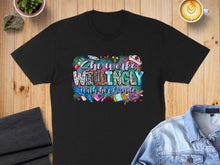 Load image into Gallery viewer, Black t-shirt with "She Works Willingly With Her Hands" and medical icons.
