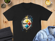 Load image into Gallery viewer, Unique Steelers Logo Print Black Tee for Fans