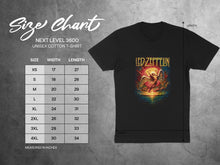 Load image into Gallery viewer, Led-Zeppelin Size Chart 3600 Unisex Cotton T-Shirt Product