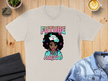 Load image into Gallery viewer, Illustration of a young Black woman with butterflies in her hair wearing a nurse's uniform with "FUTURE NURSE" text.