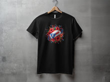 Load image into Gallery viewer, Patriotic Football Floral Graphic Design T-Shirt