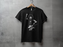 Load image into Gallery viewer, Energetic Rock Guitarist Graphic Black T-Shirt Product