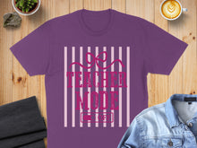 Load image into Gallery viewer, Purple t-shirt with "Teacher Mode" text and pink stripes.