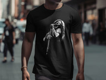 Load image into Gallery viewer, Rock Singer Graphic Black T-Shirt for Men