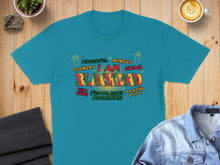 Load image into Gallery viewer, Teal t-shirt with "I AM BLACKDAD" text and positive affirmations.