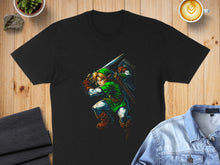 Load image into Gallery viewer, Heroic Sword Wielder Graphic Black T-Shirt Product