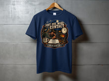 Load image into Gallery viewer, Navy t-shirt with graphic "Just One More Contact" and "2:00 AM Radio Club."