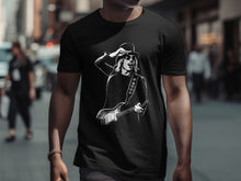 Load image into Gallery viewer, Rock Musician with Guitar Black Graphic T-shirt