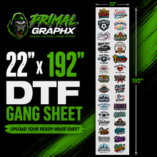 Load image into Gallery viewer, DTF GANG SHEET 22" X 192"