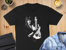 Load image into Gallery viewer, Classic Rock Guitarist Portrait Black T-shirt