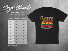Load image into Gallery viewer, Size chart for Next Level 3600 unisex cotton t-shirt with measurements.