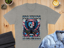 Load image into Gallery viewer, Gray t-shirt with eagle, American flags, and text "250 YEARS 1776-2026".