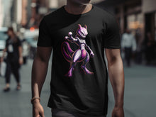 Load image into Gallery viewer, Purple Cartoon Character Design Black T-shirt