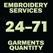 Load image into Gallery viewer, Embroidery Services 24-71 Quantity of Garments