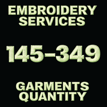 Load image into Gallery viewer, Embroidery Services 145-349 Quantity of Garments