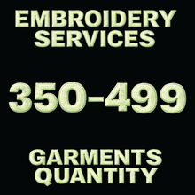 Load image into Gallery viewer, Embroidery Services 350-499 Quantity of Garments