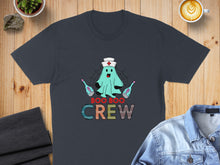 Load image into Gallery viewer, Ghost in nurse hat with syringes, above "BOO BOO CREW" text.