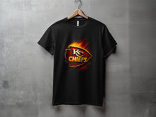 Load image into Gallery viewer, KC Chiefs Logo Flame Design Cool Graphic T-shirt