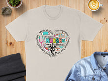 Load image into Gallery viewer, Heart-shaped graphic with medical tools and "Nurse" text.
