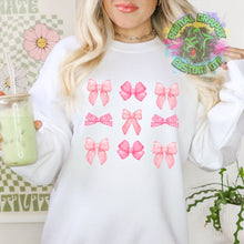 Load image into Gallery viewer, Pink Bows Coquette Trend Ready to Press DTF Transfer, Bows DTF Transfers, Ready to Press Transfers D0002