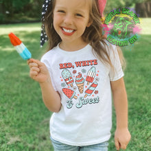 Load image into Gallery viewer, Retro 4th of July Ready to Press DTF Transfer, Patriotic DTF Transfers, Red White and Sweet DTF Transfer, Fourth of July Apparel dtf D0003
