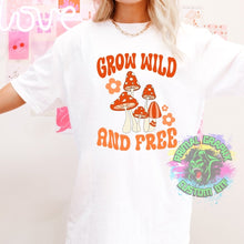 Load image into Gallery viewer, Grow Wild and Free Mushroom Boho DTF transfer, boho dtf transfers, ready to press dtf transfers, ready to ship D0005